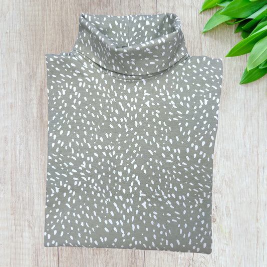 Sage Deerskin Roll Neck Skivvy