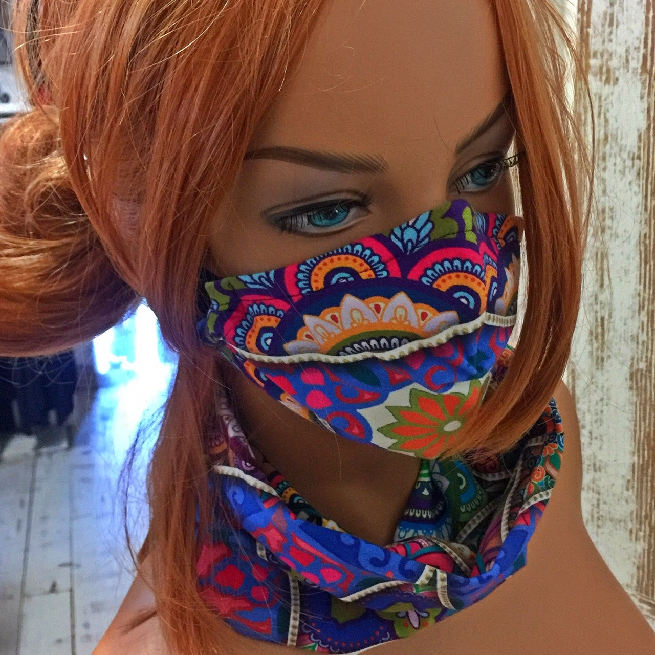 2 Pack face masks with 1 matching BushBand