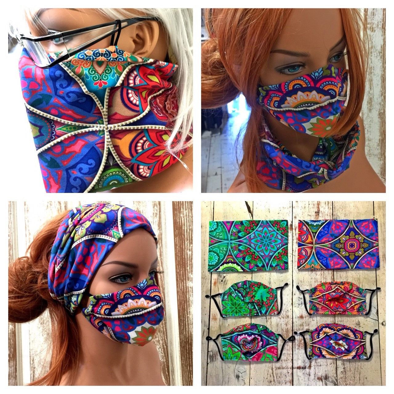 2 Pack face masks with 1 matching BushBand