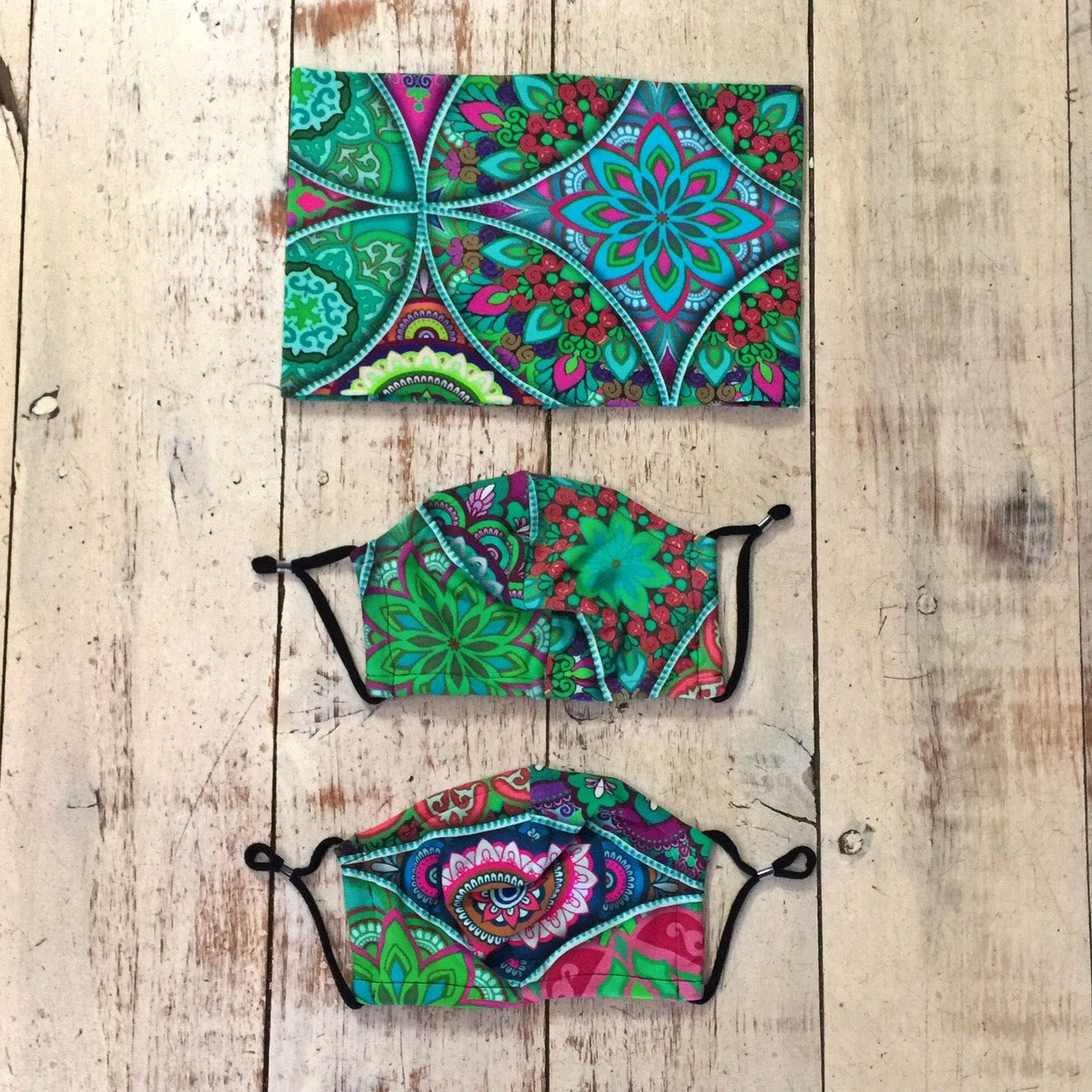 2 Pack face masks with 1 matching BushBand