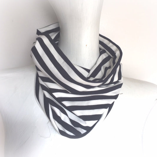 Black and White Stripes Magic Skivvy Neck