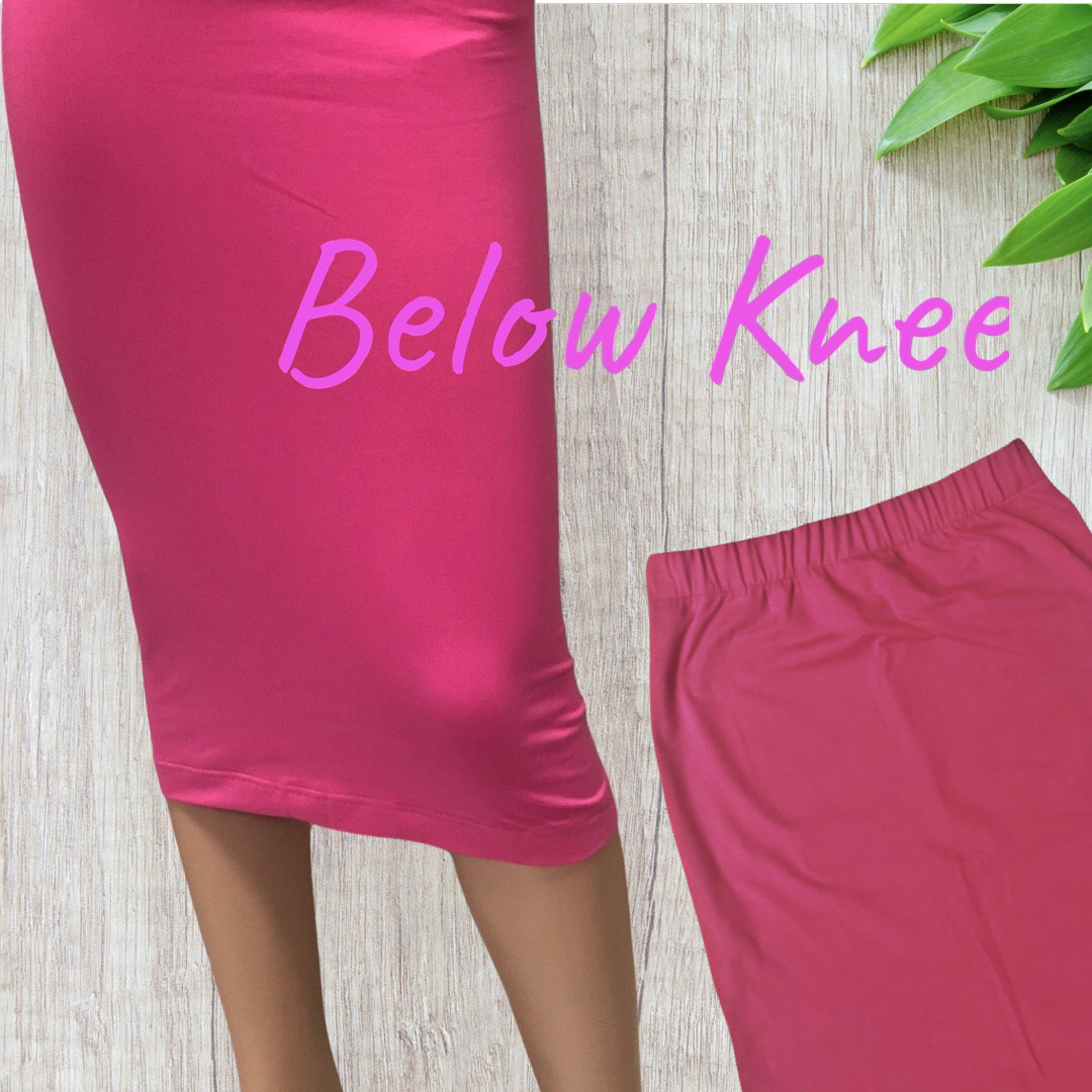 Cotton Lycra Tube Skirt Fucshia