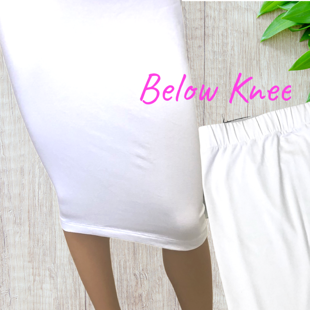 Cotton Lycra Tube Skirt White