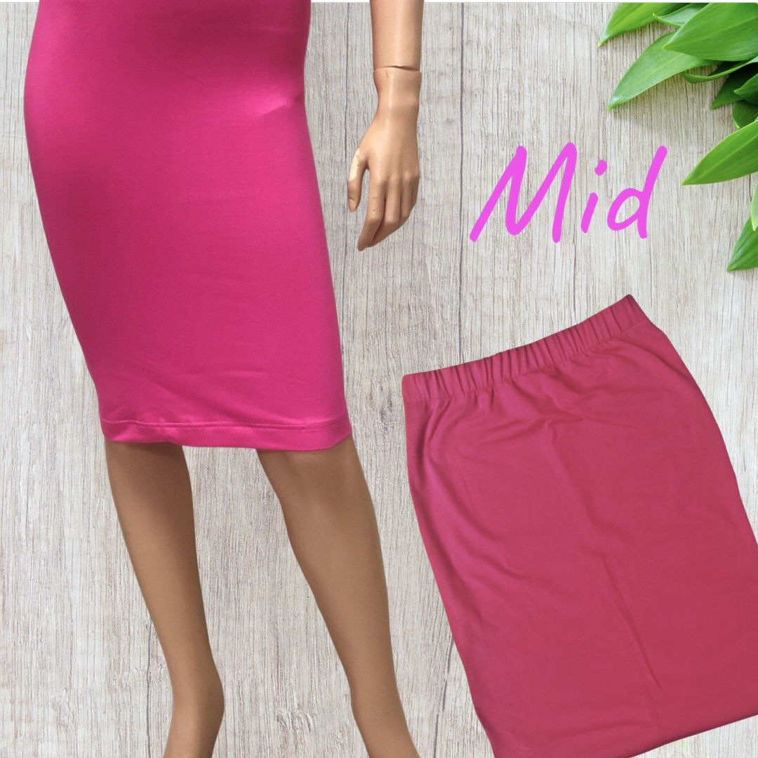 Cotton Lycra Tube Skirt Fucshia