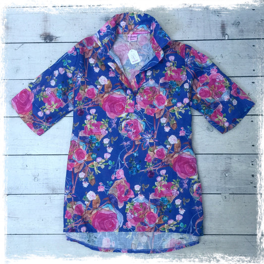 Linen Bush Beautique placket front shirt