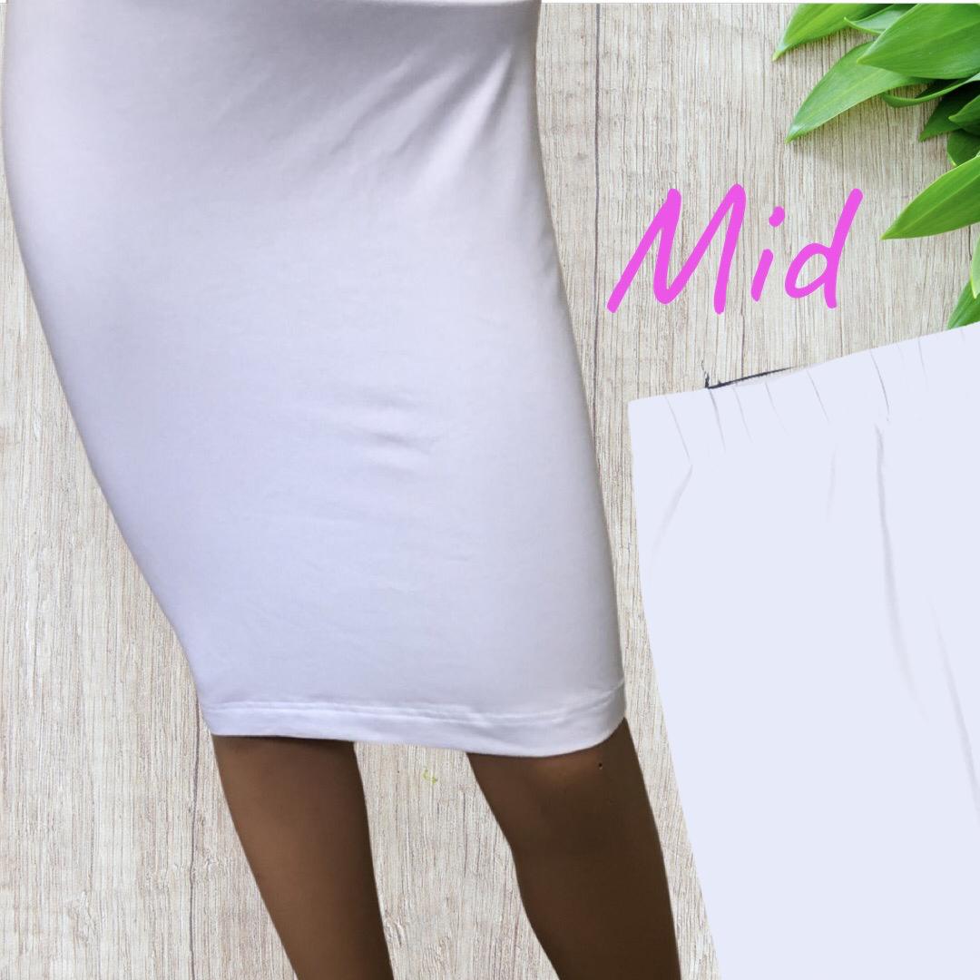 Cotton Lycra Tube Skirt White