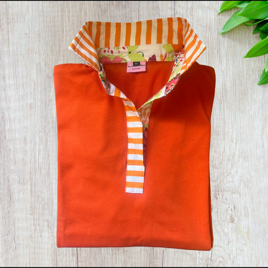 Orange Spritz Short Sleeve Polo Top