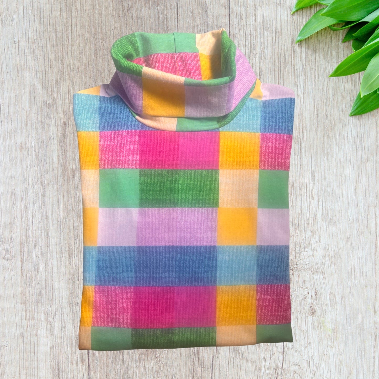 Gorgeous Gingham Roll Neck Skivvy