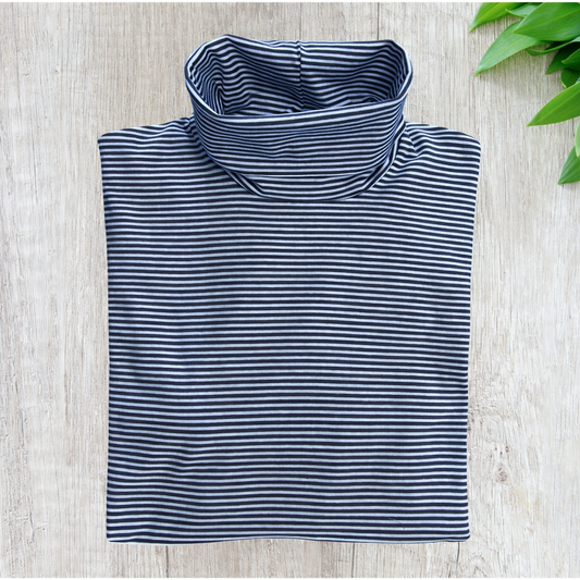 Navy stripe roll neck Skivvy