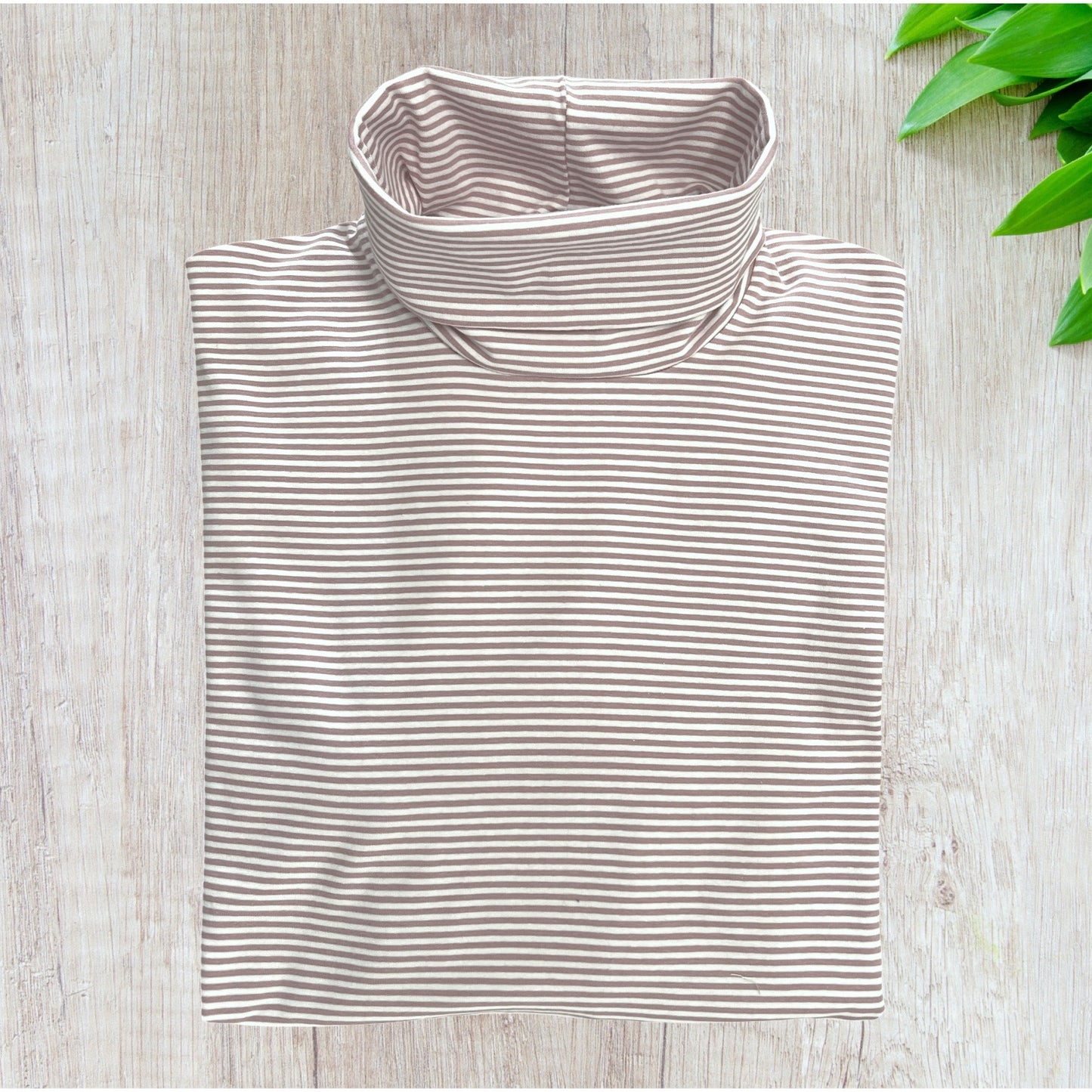 Beige stripe roll neck Skivvy