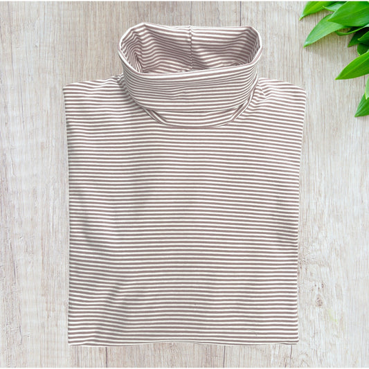 Beige stripe roll neck Skivvy