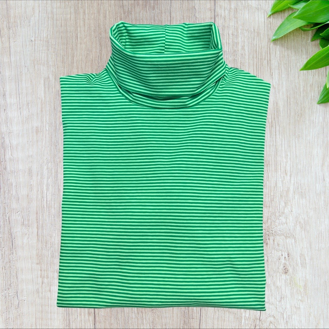 Emerald Green Stripe RollNeck Skivvy