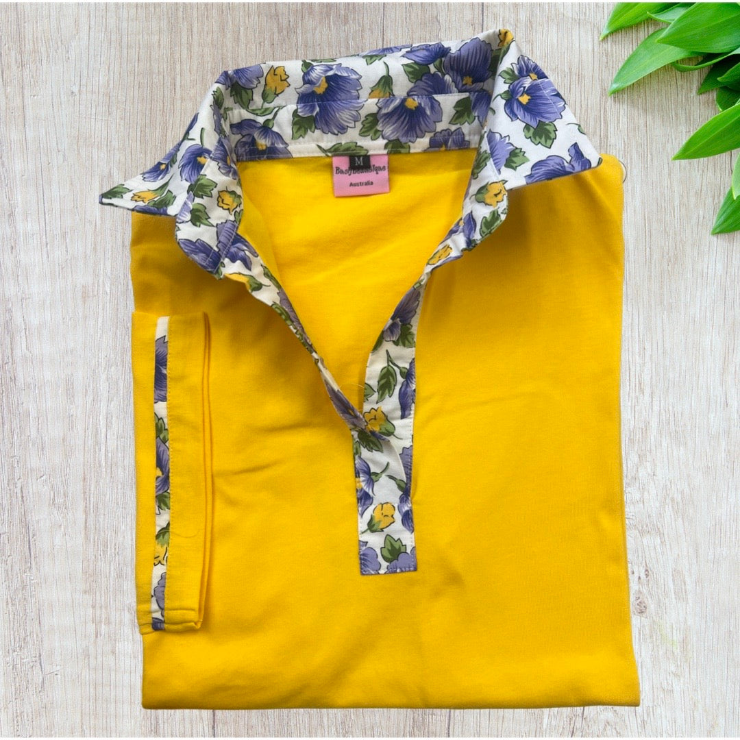 Sunshine pansy Short Sleeve Polo Top