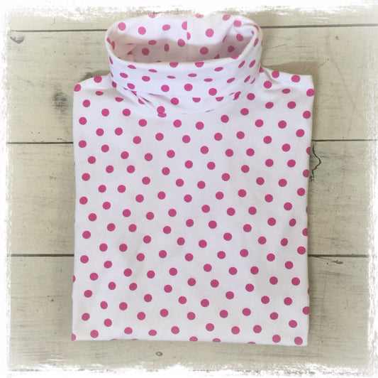 White with Hot Pink Spot Skivvy