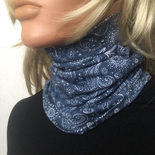 Navy Paisley Magic Skivvy Neck
