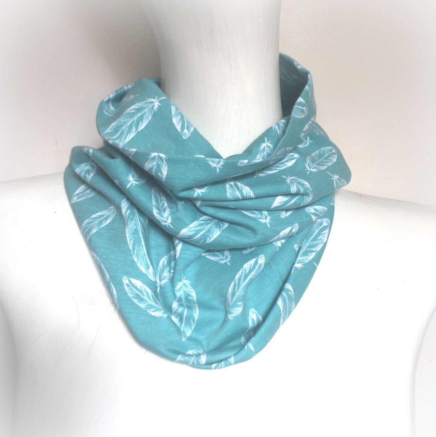 Turquoise Feather Magic Skivvy Neck