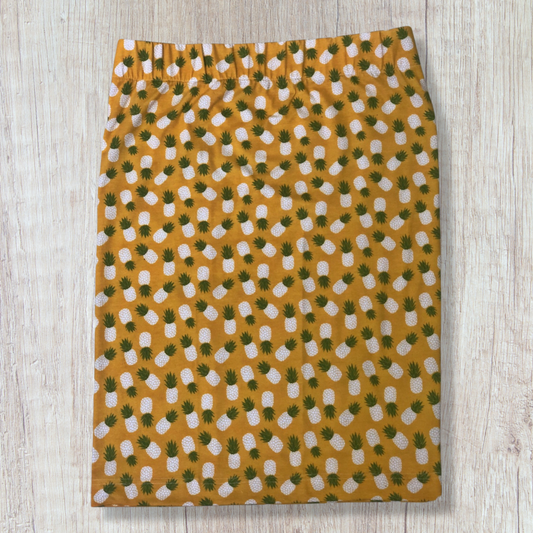 Cotton Lycra Tube Skirt Pineapple