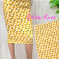 Cotton Lycra Tube Skirt Pineapple